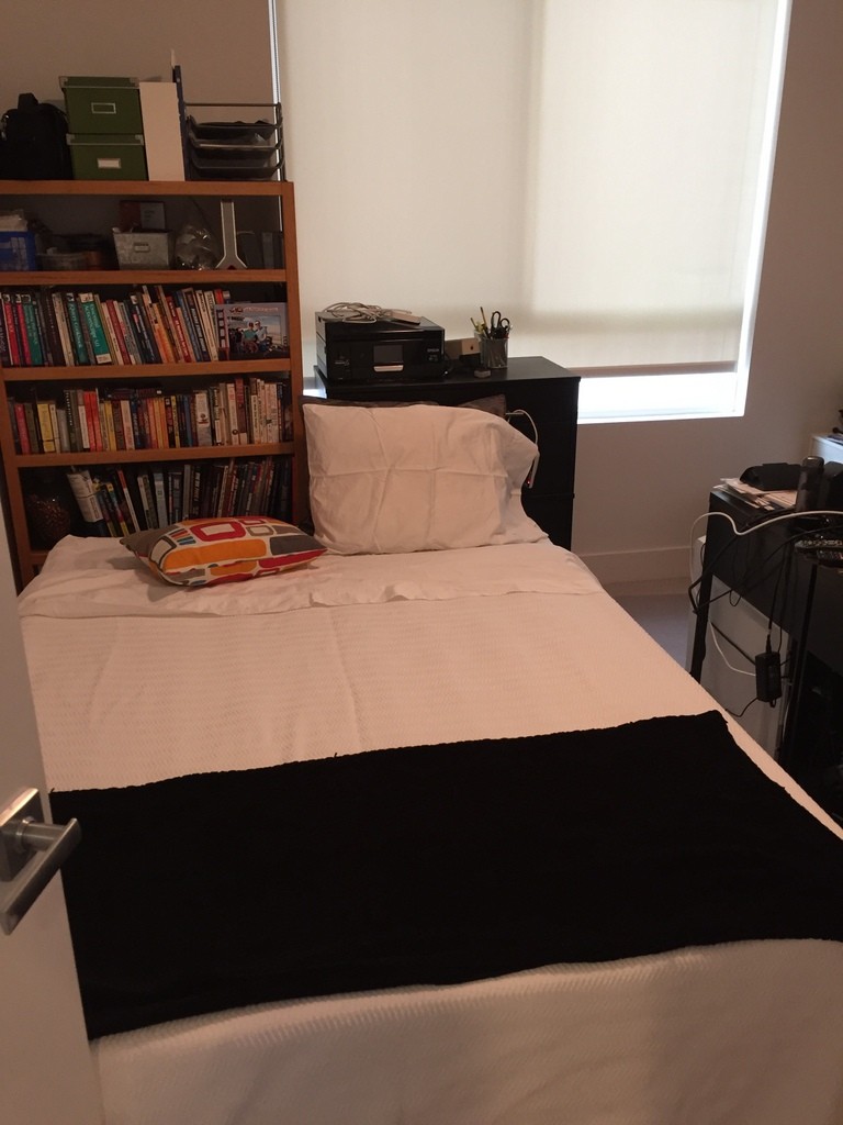 Our guestroom kinda fits the queen bed!